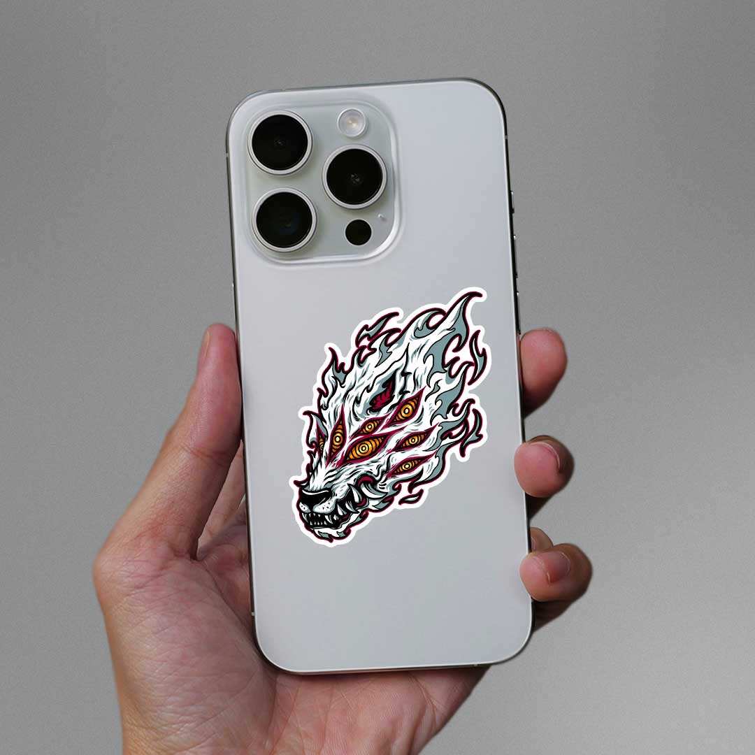 Fox Devil Chainsaw Man Sticker waterproof vinyl decal for laptop, bike, car & bottle
