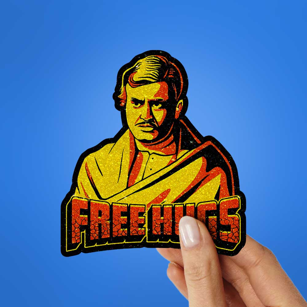 Free Hugs Glitter Sticker - Glitter Stickers | STICK IT UP