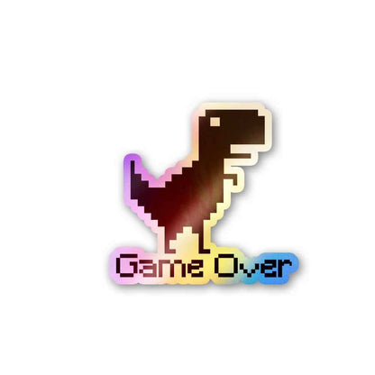 Game Over Holographic Stickers waterproof vinyl decal for laptop, bike, car & bottle