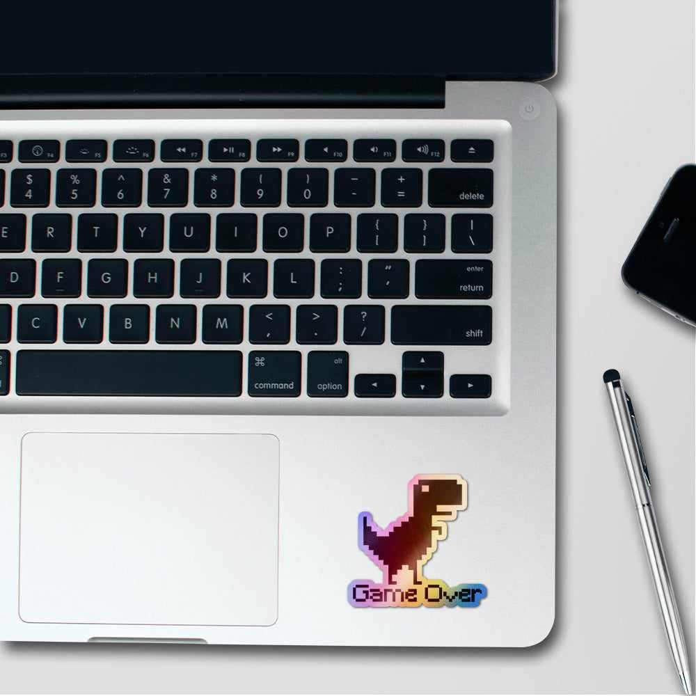 Game Over Holographic Stickers waterproof vinyl decal for laptop, bike, car & bottle