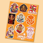 Ganpati Bappa Mini Sticker Sheet waterproof vinyl decal for laptop, bike, car & bottle