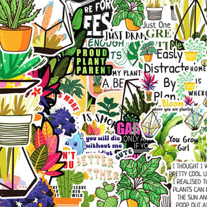 Gardening Sticker Packs [50 sticker] waterproof vinyl decal for laptop, bike, car & bottle
