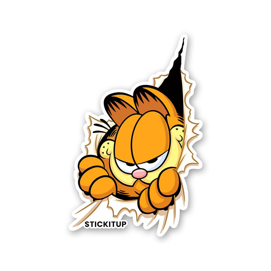 Garfield Cat Sticker waterproof vinyl decal for laptop, bike, car & bottle