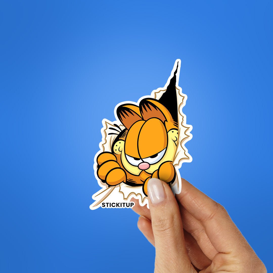 Garfield Cat Sticker waterproof vinyl decal for laptop, bike, car & bottle