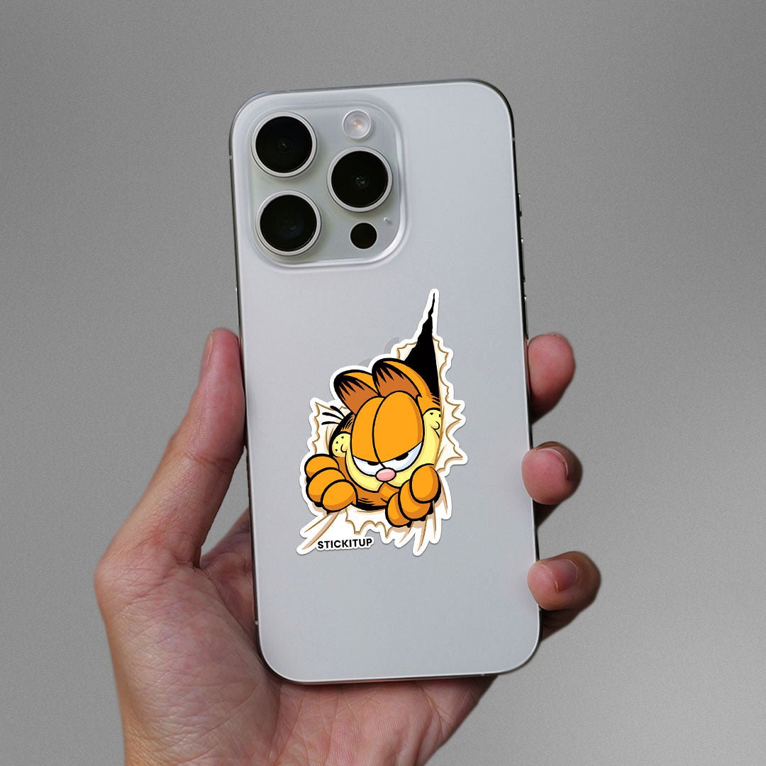 Garfield Cat Sticker waterproof vinyl decal for laptop, bike, car & bottle
