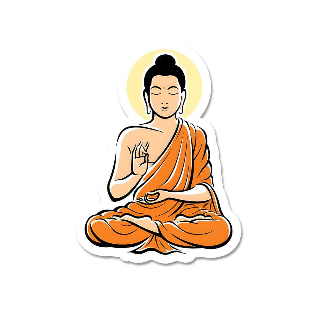 Gautam Buddha Sticker waterproof vinyl decal for laptop, bike, car & bottle