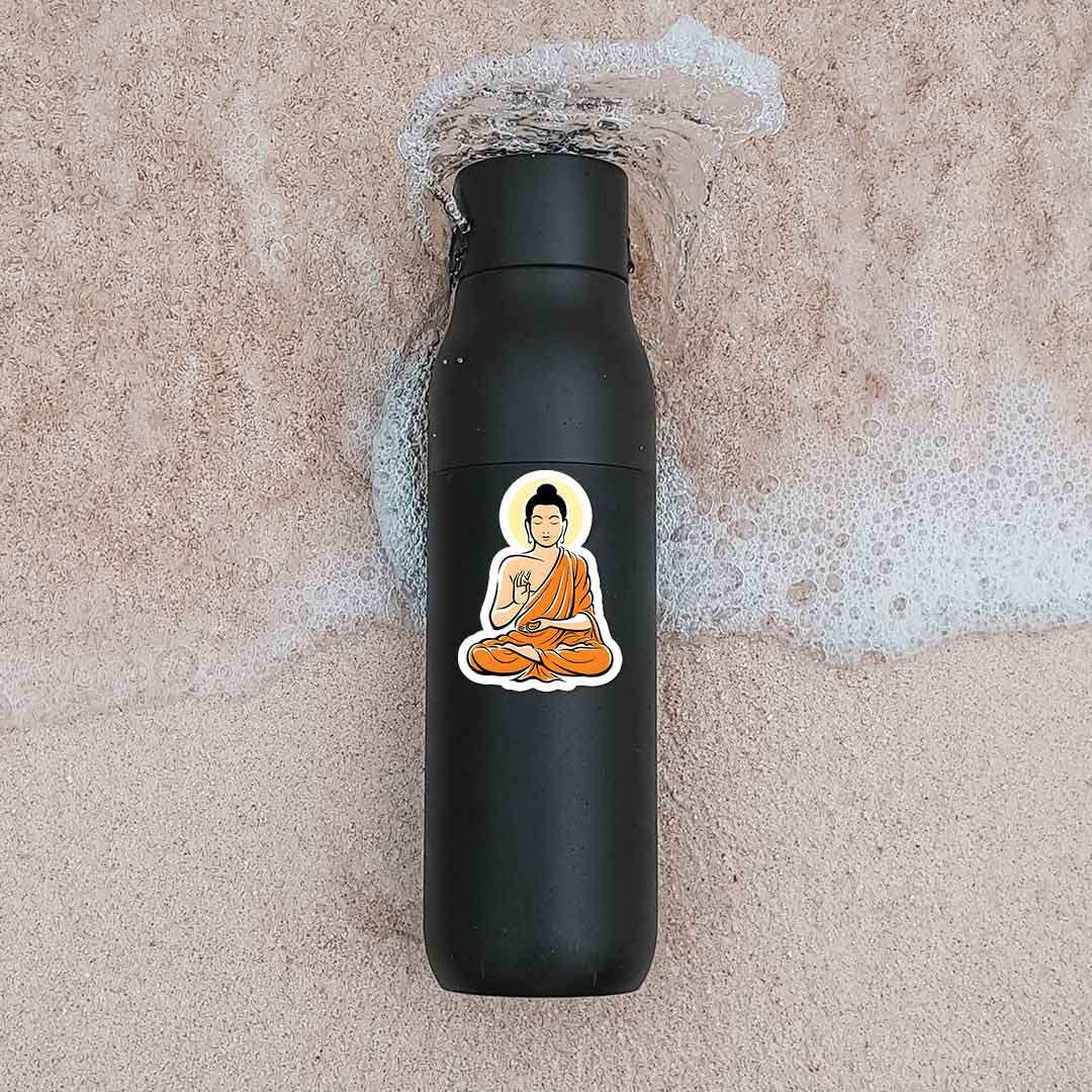 Gautam Buddha Sticker waterproof vinyl decal for laptop, bike, car & bottle