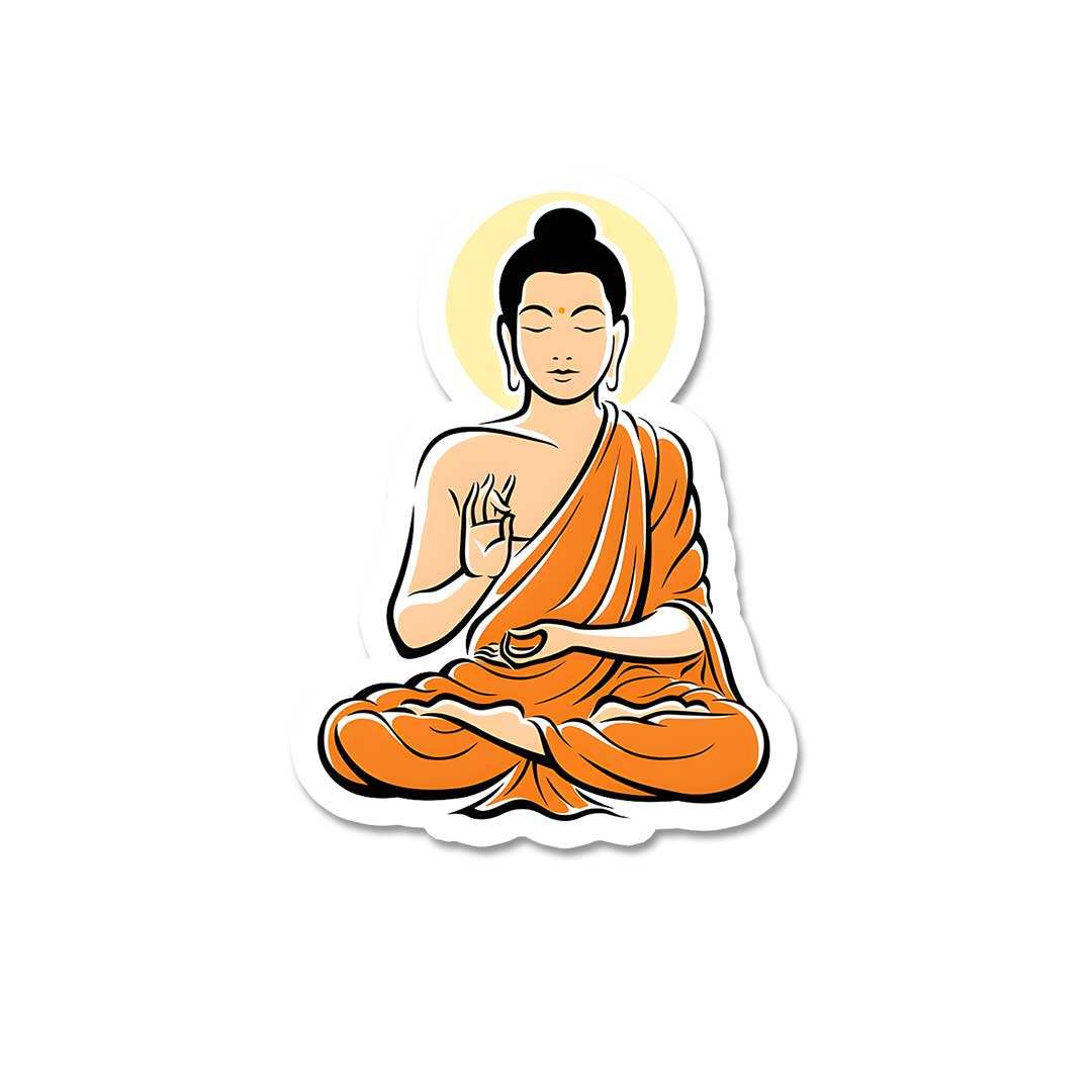 Gautam Buddha Sticker waterproof vinyl decal for laptop, bike, car & bottle