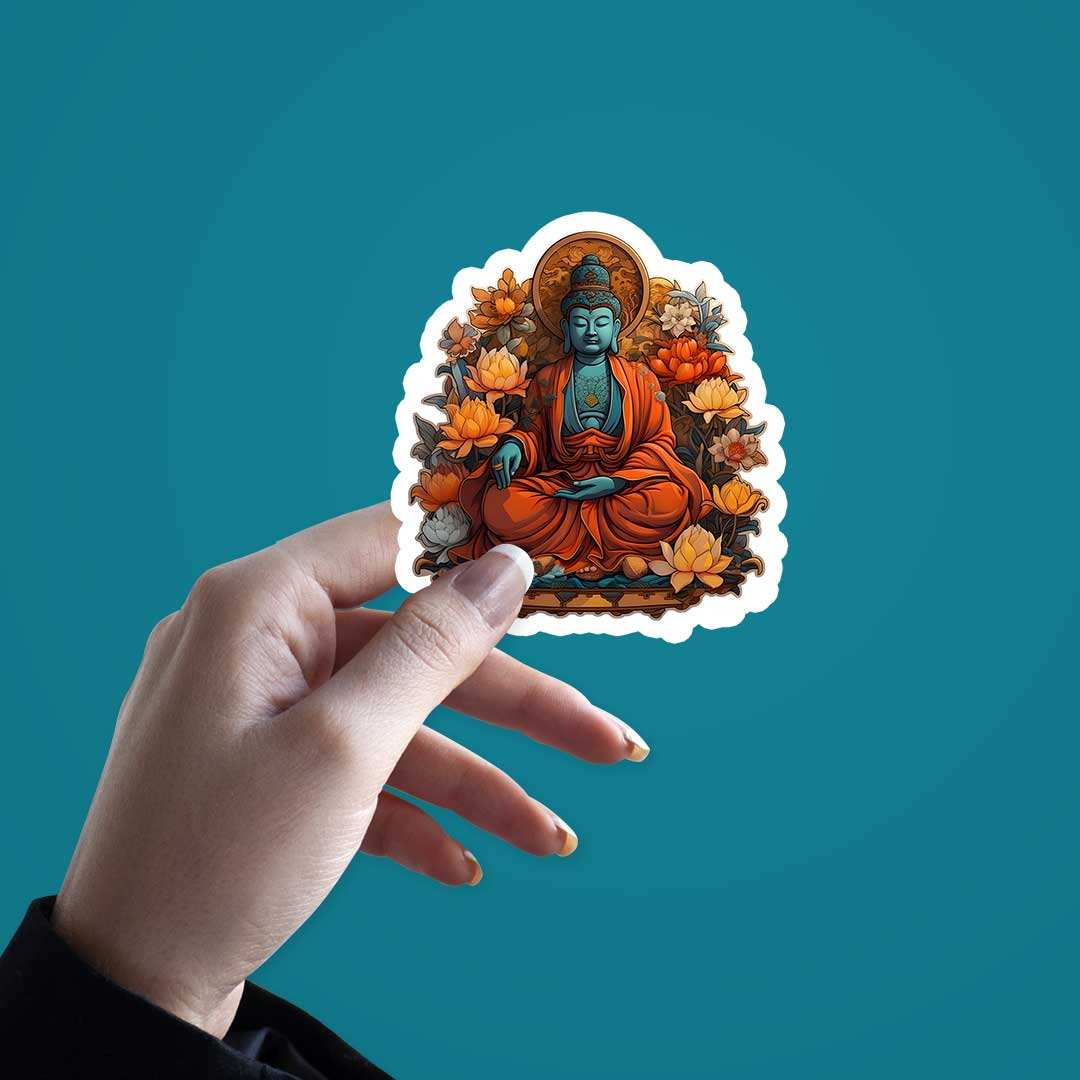 Gautama Buddha Sticker waterproof vinyl decal for laptop, bike, car & bottle