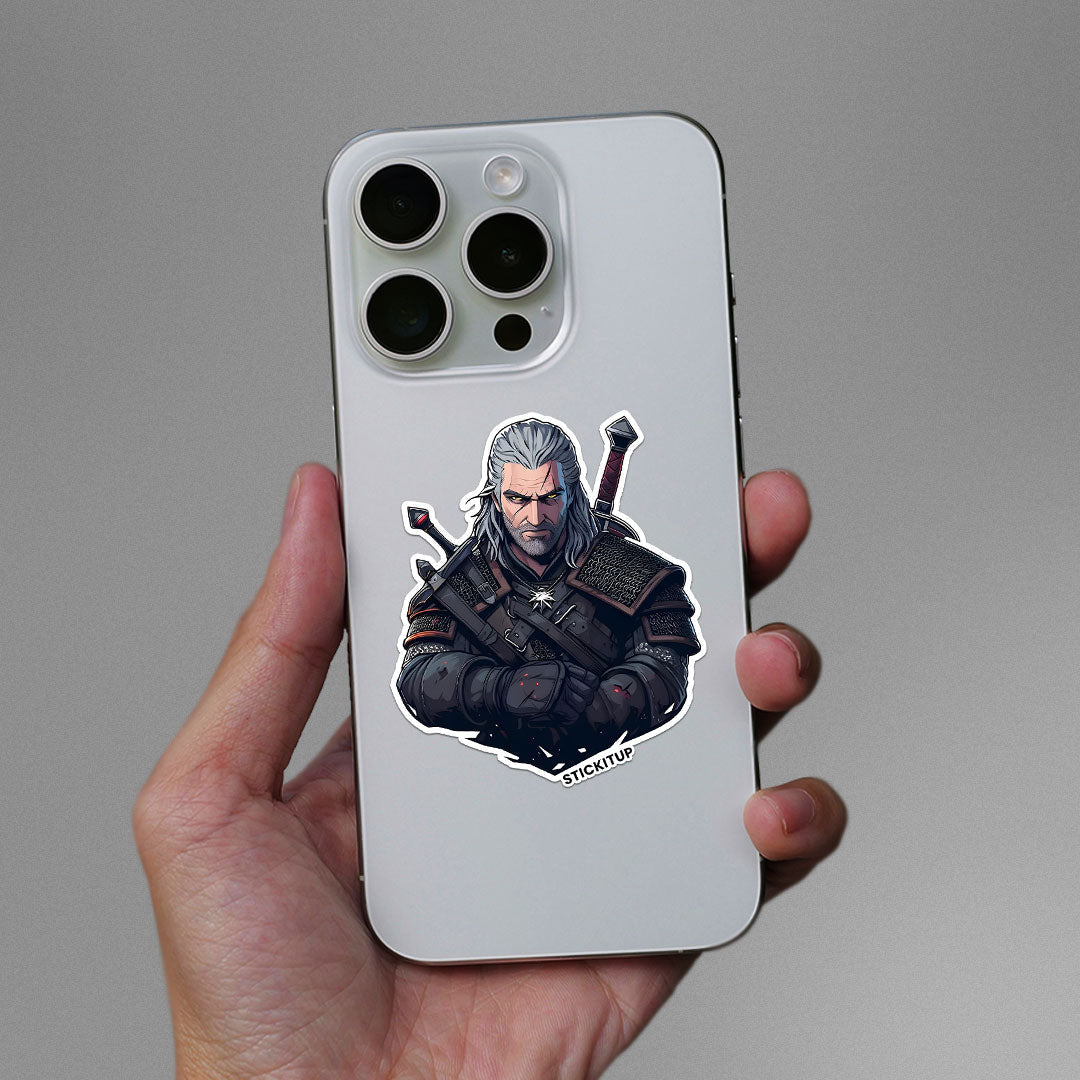 Geralt Sticker waterproof vinyl decal for laptop, bike, car & bottle
