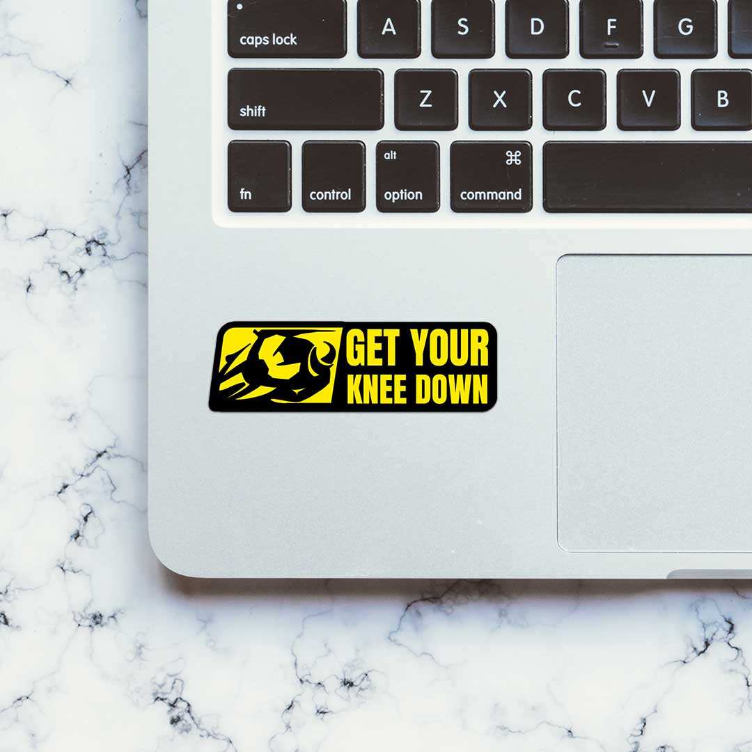 Get Your Knee Down Sticker waterproof vinyl decal for laptop, bike, car & bottle
