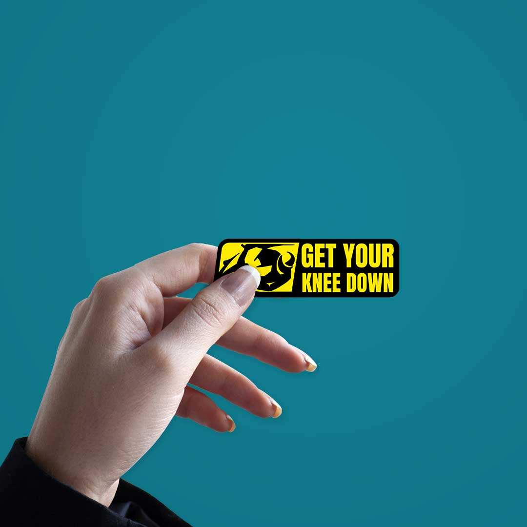 Get Your Knee Down Sticker waterproof vinyl decal for laptop, bike, car & bottle