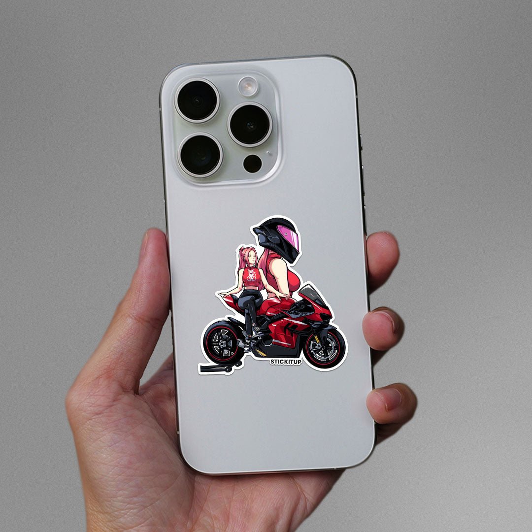 GIRL BIKE Sticker waterproof vinyl decal for laptop, bike, car & bottle