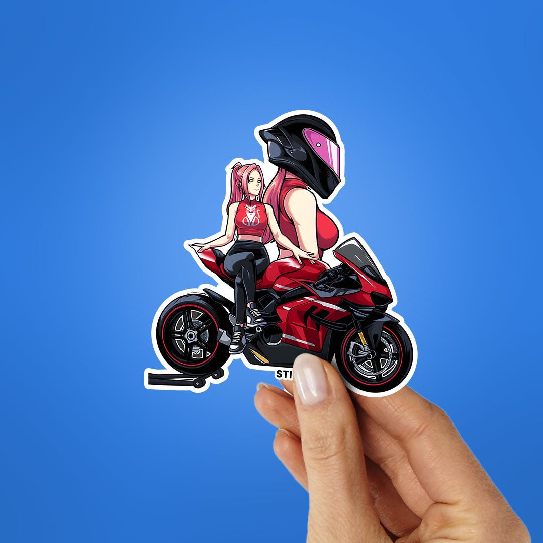 GIRL BIKE Sticker waterproof vinyl decal for laptop, bike, car & bottle