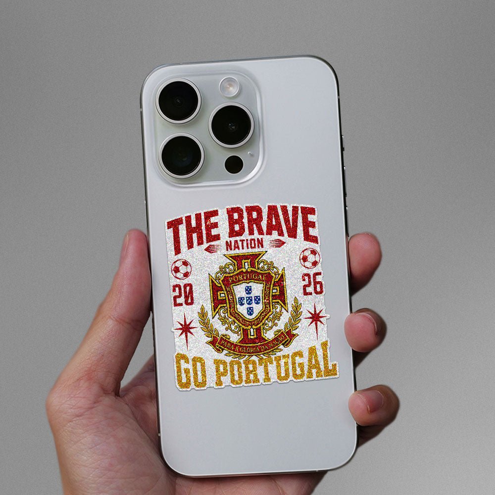 Go Portugal Football Glitter Sticker - Glitter Stickers | STICK IT UP