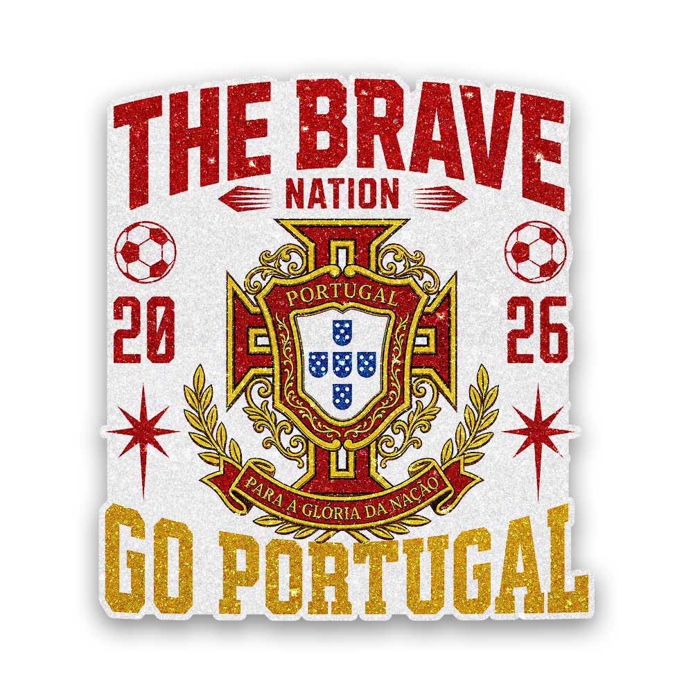Go Portugal Football Glitter Sticker - Glitter Stickers | STICK IT UP