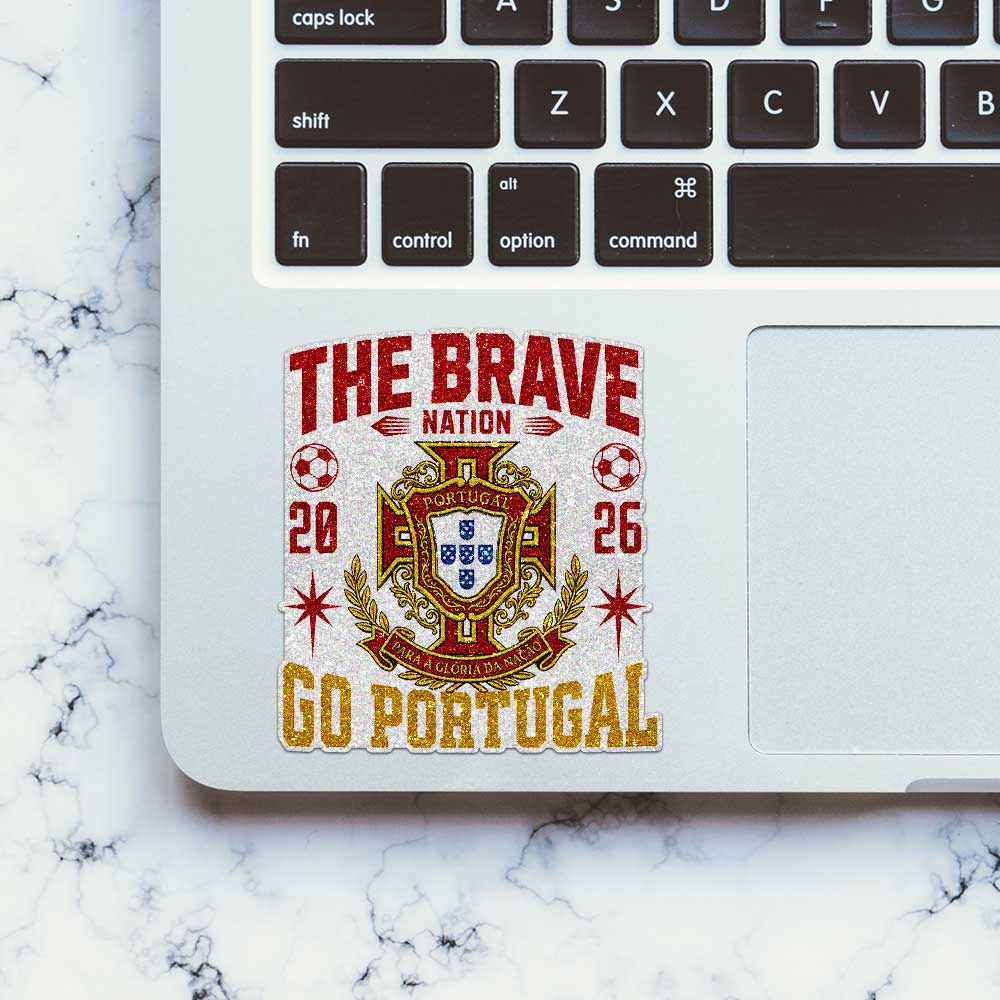 Go Portugal Football Glitter Sticker - Glitter Stickers | STICK IT UP