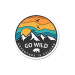 Go Wild Adventure Is Calling Sticker waterproof vinyl decal for laptop, bike, car & bottle