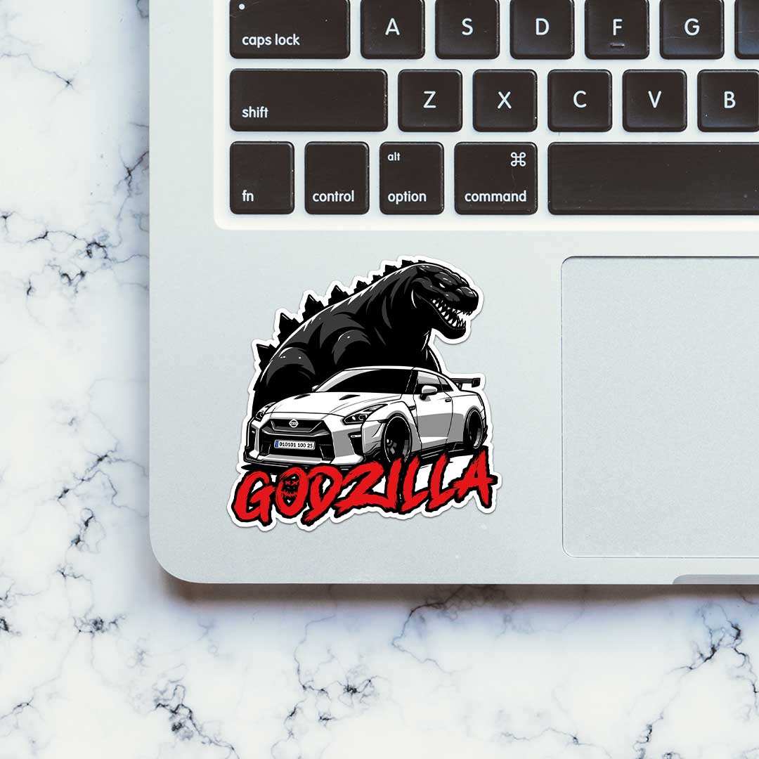 Godzilla Car Sticker waterproof vinyl decal for laptop, bike, car & bottle