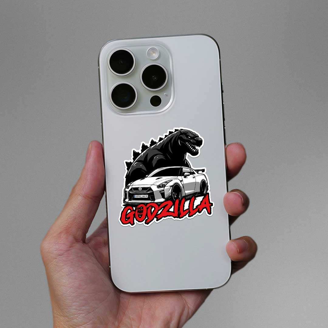 Godzilla Car Sticker waterproof vinyl decal for laptop, bike, car & bottle