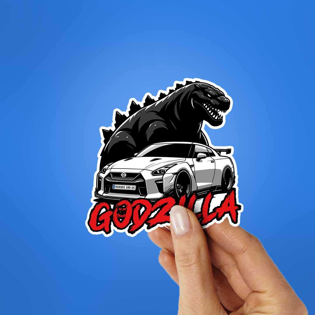Godzilla Car Sticker waterproof vinyl decal for laptop, bike, car & bottle