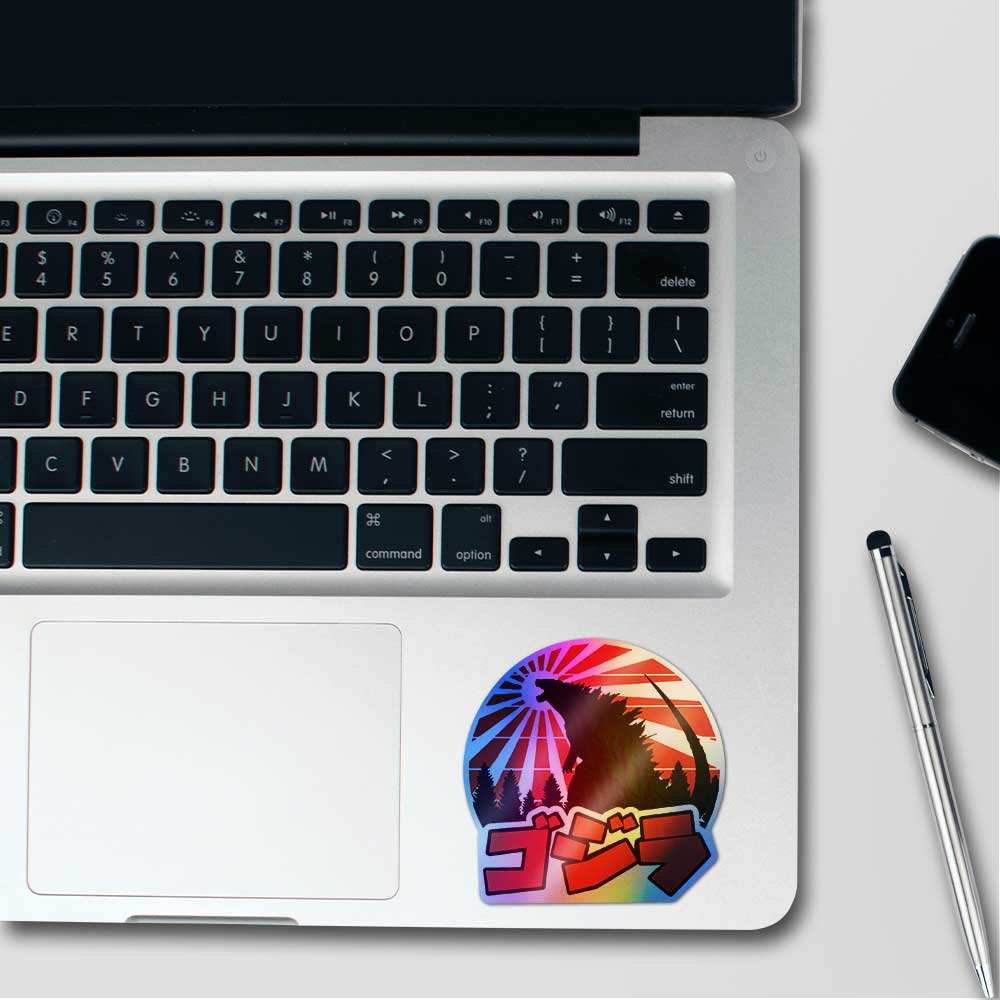 Godzilla Japan Holographic Sticker waterproof vinyl decal for laptop, bike, car & bottle