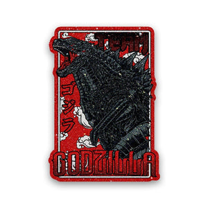 Godzilla Majestic Black & Red Glitter Sticker waterproof vinyl decal for laptop, bike, car & bottle