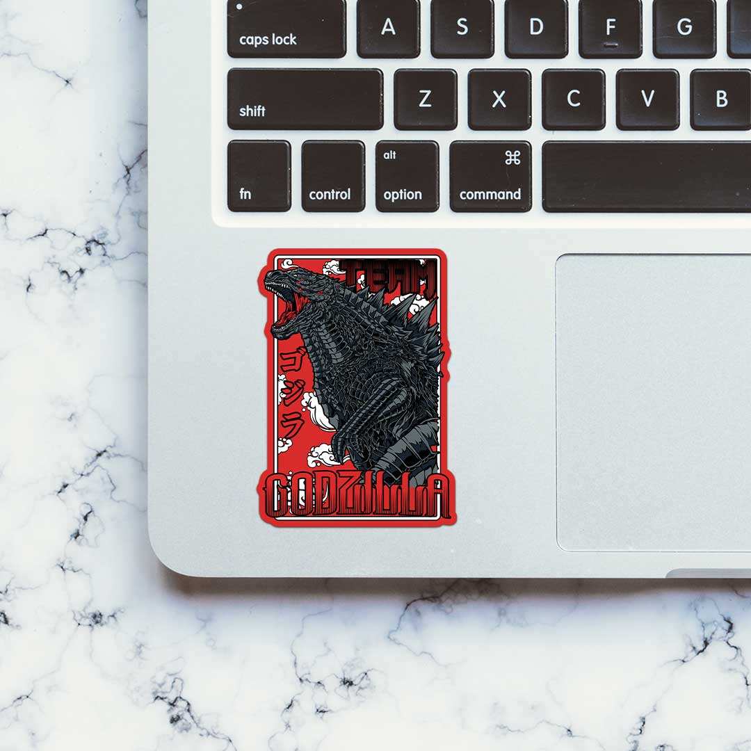 Godzilla Majestic Black & Red Sticker waterproof vinyl decal for laptop, bike, car & bottle