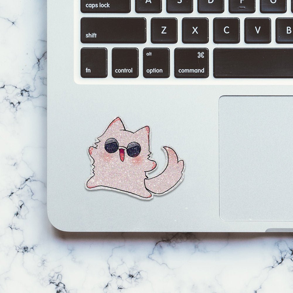 Gojo Cat Glitter Sticker waterproof vinyl decal for laptop, bike, car & bottle