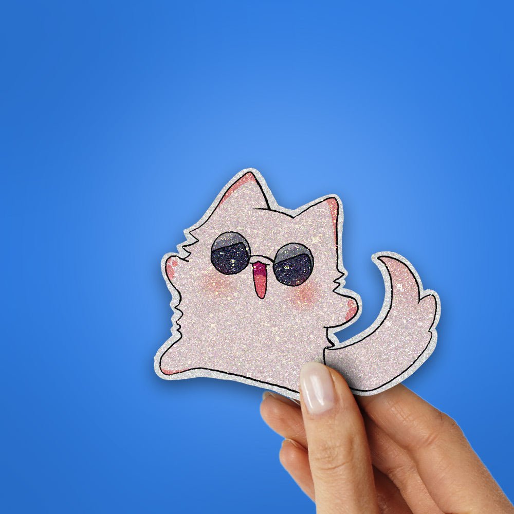 Gojo Cat Glitter Sticker waterproof vinyl decal for laptop, bike, car & bottle