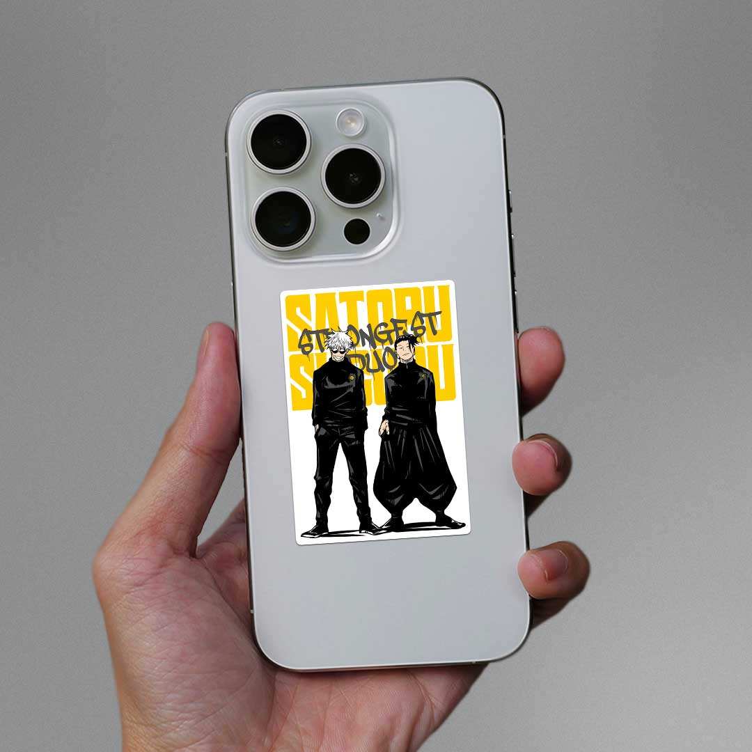 Gojo, Geto Strongest Duo Sticker waterproof vinyl decal for laptop, bike, car & bottle
