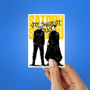 Gojo, Geto Strongest Duo Sticker waterproof vinyl decal for laptop, bike, car & bottle