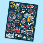 Graffiti Sheet waterproof vinyl decal for laptop, bike, car & bottle