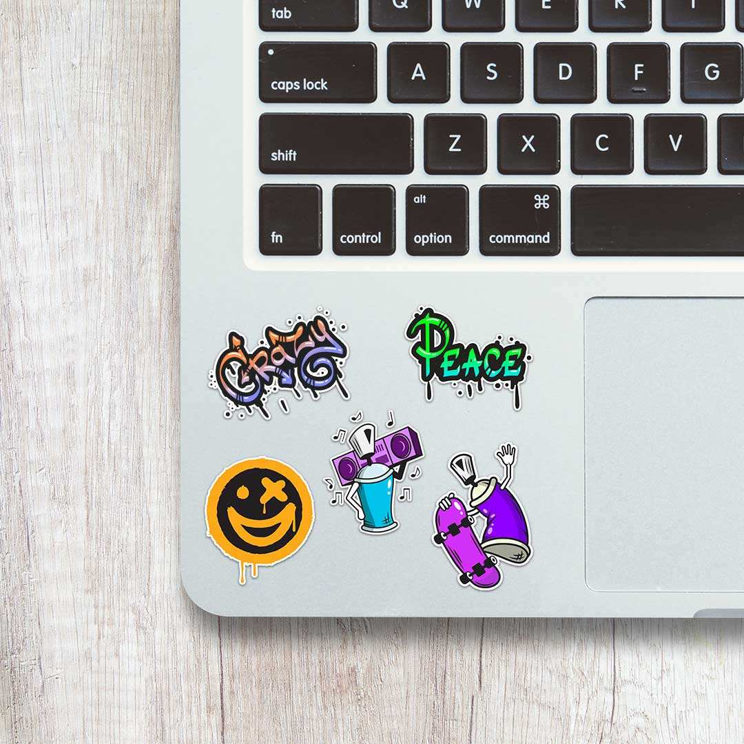 Graffiti Sheet waterproof vinyl decal for laptop, bike, car & bottle