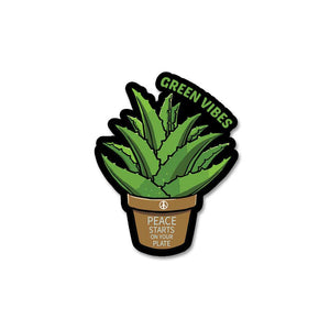 Green Vibes Sticker waterproof vinyl decal for laptop, bike, car & bottle
