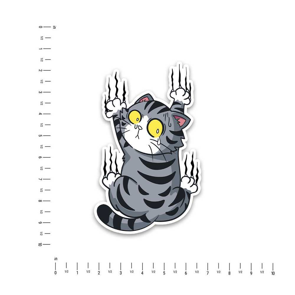 Grey Cat Bumper Sticker waterproof vinyl decal for laptop, bike, car & bottle