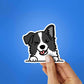 Grey puppy Sticker waterproof vinyl decal for laptop, bike, car & bottle