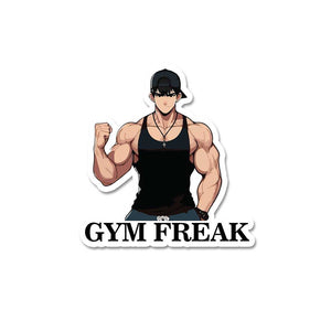Gym Freak Sticker waterproof vinyl decal for laptop, bike, car & bottle