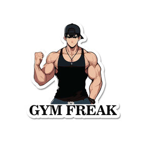 Gym Freak Sticker waterproof vinyl decal for laptop, bike, car & bottle