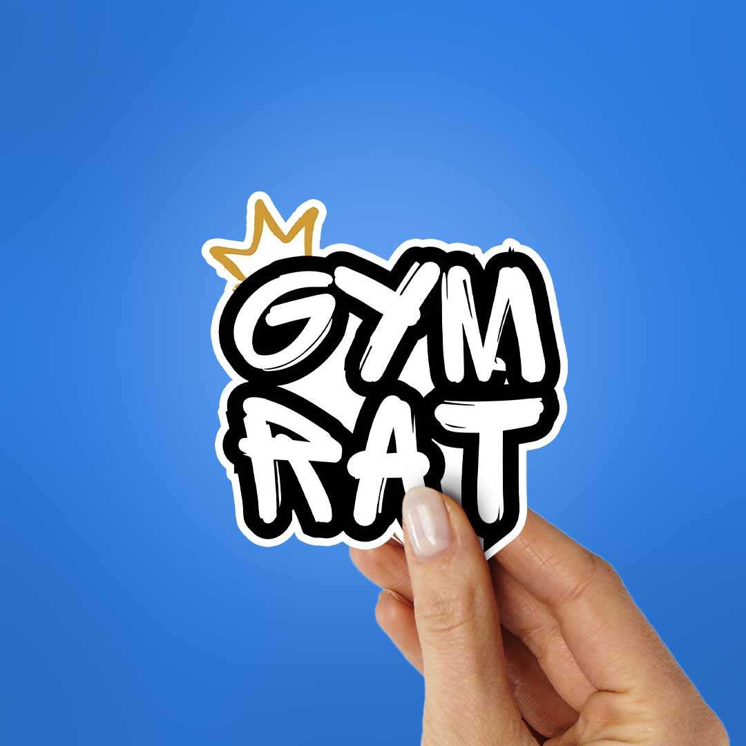 Gym Rat Sticker waterproof vinyl decal for laptop, bike, car & bottle