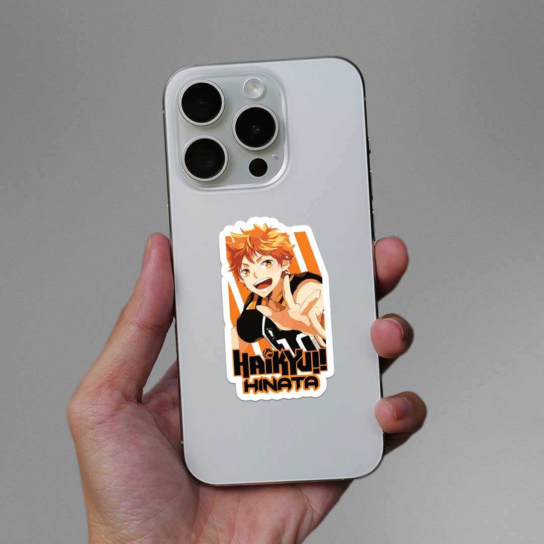 Haikyu Hinata Sticker waterproof vinyl decal for laptop, bike, car & bottle