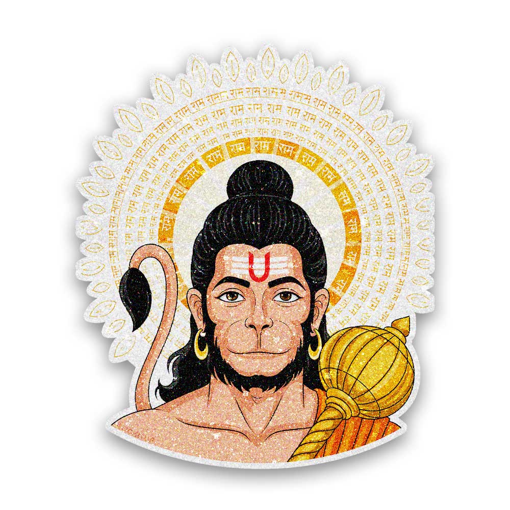 Hanuman Golden Halo Glitter Sticker - Glitter Stickers | STICK IT UP