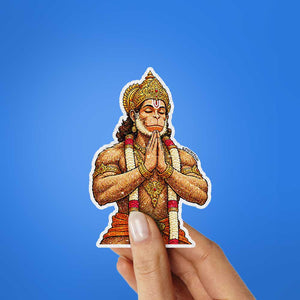 Hanuman With Garlands Glitter Sticker - Glitter Stickers | STICK IT UP