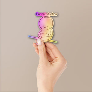 Happy & Heavy Holographic Stickers waterproof vinyl decal for laptop, bike, car & bottle