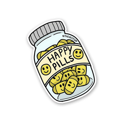 Happy Pills Sticker waterproof vinyl decal for laptop, bike, car & bottle