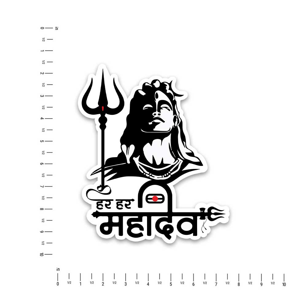 Har Har Mahadev - Bumper Sticker waterproof vinyl decal for laptop, bike, car & bottle