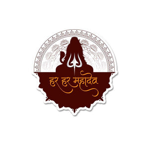 Har Har Mahadev Sticker waterproof vinyl decal for laptop, bike, car & bottle