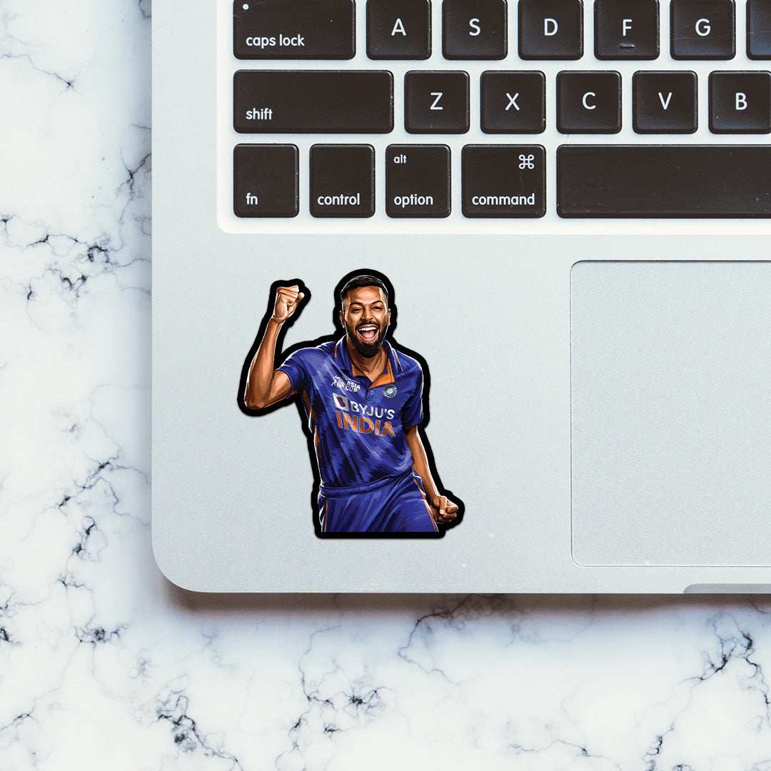 Hardik Pandya Sticker waterproof vinyl decal for laptop, bike, car & bottle