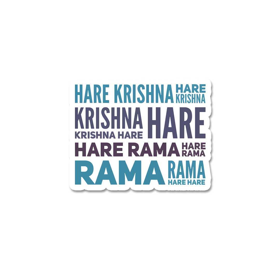 Hare Krishna Hare Rama Sticker waterproof vinyl decal for laptop, bike, car & bottle