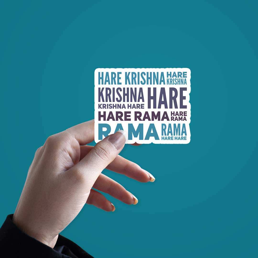 Hare Krishna Hare Rama Sticker waterproof vinyl decal for laptop, bike, car & bottle